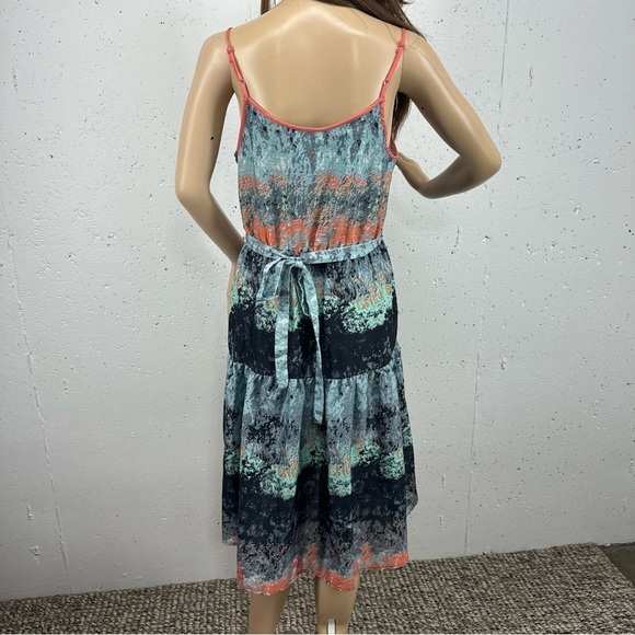 Band of Gypsies Women’s size Medium Gray Blue Peach Hi Low Midi Dress - Picture 5 of 10